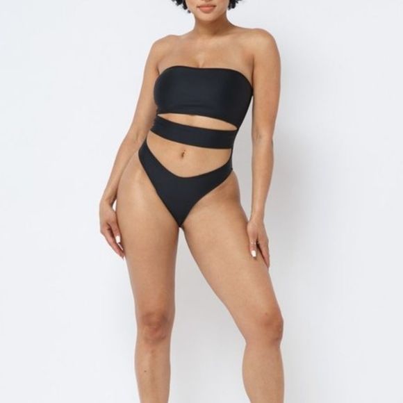 Hera Collection Other - Women's Black One-Piece Cut Out Tube Swimsuit
